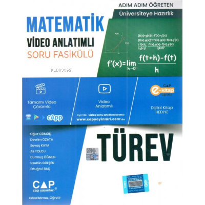  Üniv Haz Matematik Ka Sb Türev 2022 | Kolektif | Çap Yayınları (Bayilik) | 9786257732994 | 
