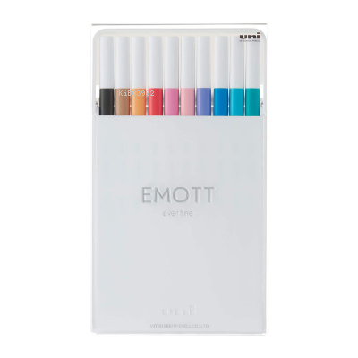  Uni EMOTT 04 fine Akrilik Uçlu Kalem 10lu Pastel Renk | Uniball | 4902778248379 | 