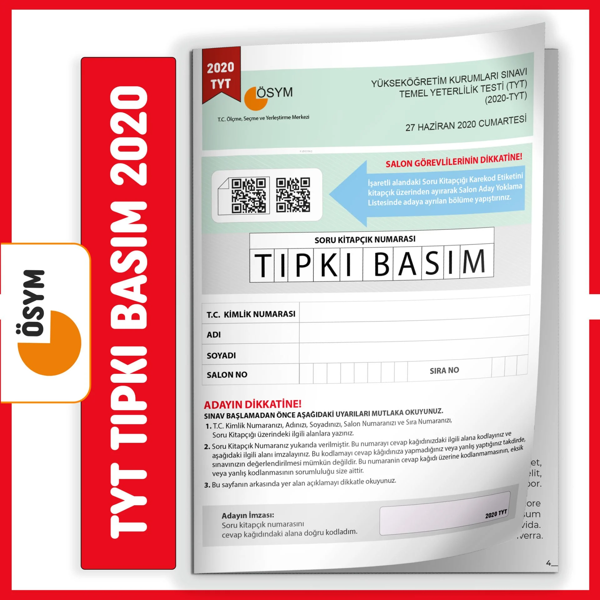 TYT 2020 Tıpkı Basım