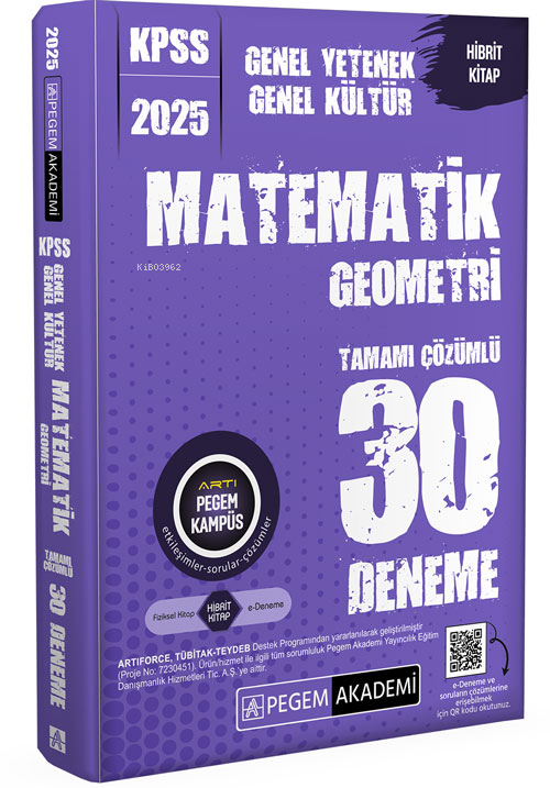 KPSS Genel Yetenek Genel Kültür Matematik-Geometri Tamamı Çözümlü 30 Deneme