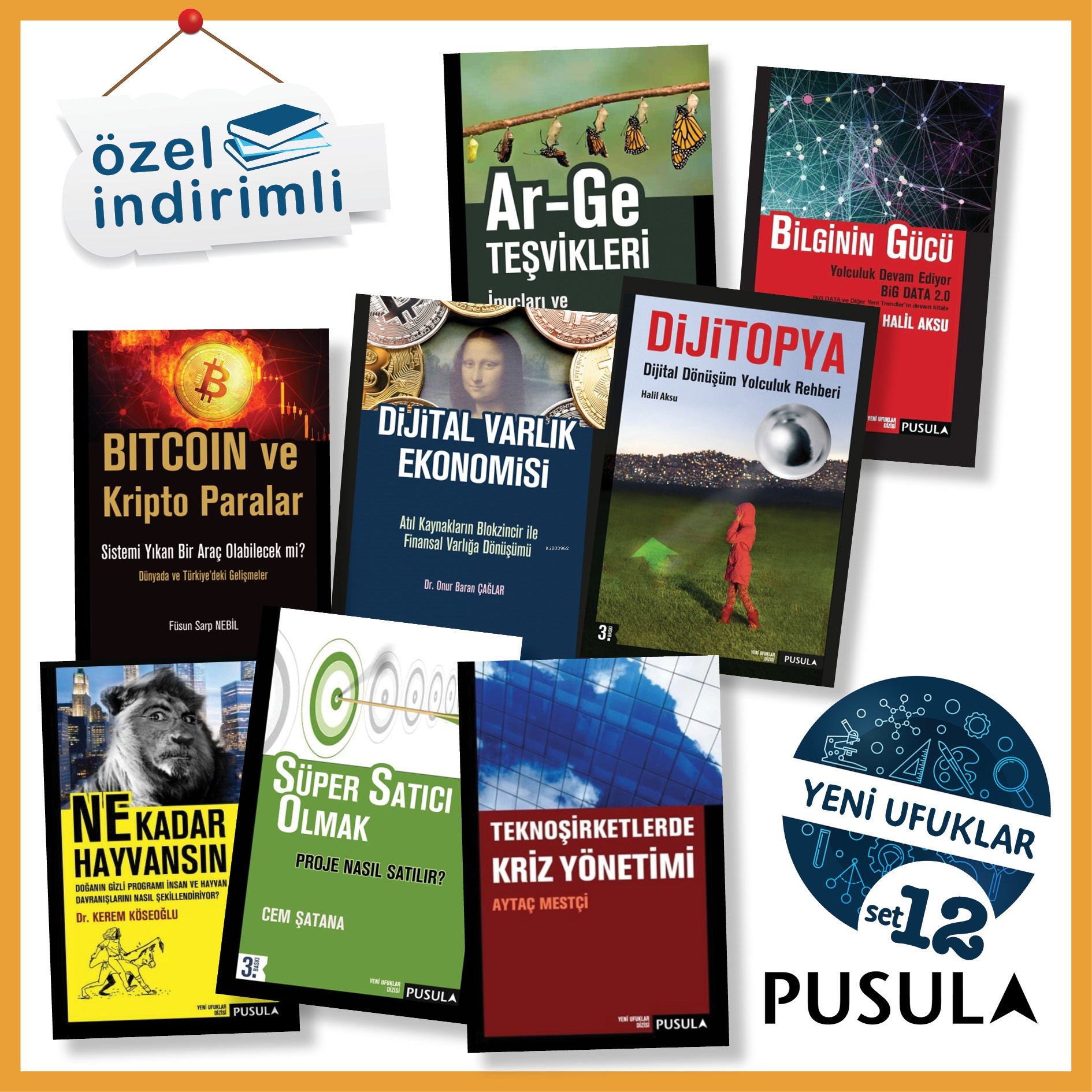  Yeni Ufuklar Seti 12 | Yeni Ufuklar Seti 12 | Füsun Sarp Nebil | Onur Baran Çağlar | Halil Aksu | Kerem Köseoğlu | Aytaç Mestçi | Cem Şatana | Pusula Yayıncılık | 9789757092875 