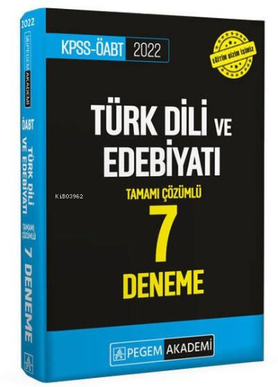 2022 KPSS ÖABT Türk Dili ve Edebiyatı 7 Deneme