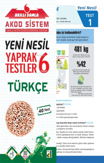 Damla Eğitim Yeni Nesil Türkçe Yaprak Testler - 6