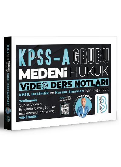  KPSS A Grubu Medeni Hukuk Video Ders Notları | Eyüp İpek | Benim Hocam Yayınları | 9786258060348 | 