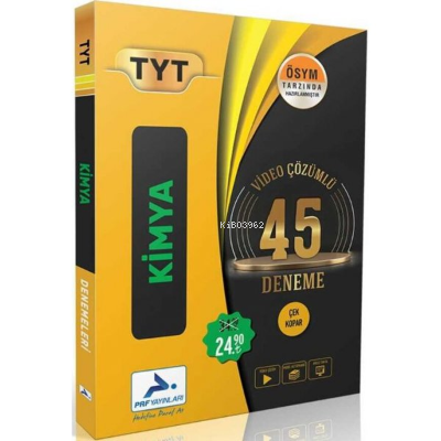 Paraf Tyt  Kimya Video Çözümlü 45 Deneme