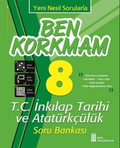  Ata Yayıncılık 8 Sınıf Ben Korkmam TC İnkılap Tarihi Ve Atatürkçülük Soru Bankası | Kolektif | Ata Yayıncılık | 9786052612231 | 