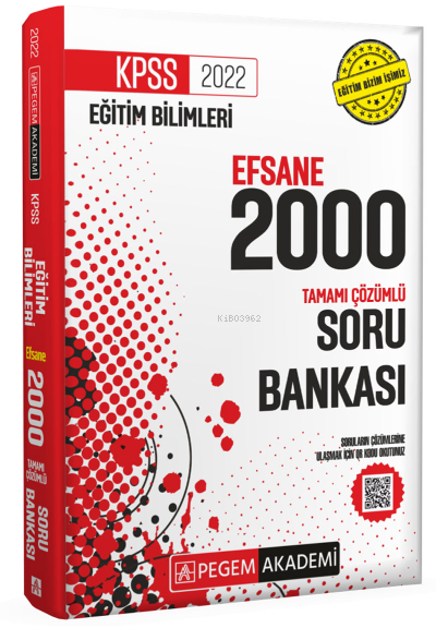 2022 KPSS Eğitim Bilimleri Çözümlü Efsane 2000 Soru Bankası