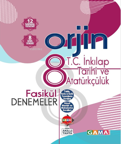  8 Sınıf Orjin İnkılap Tarihi Fasikül Deneme | Kolektif | Gama Basım Yayın Dağıtım | 9786057790507 | 