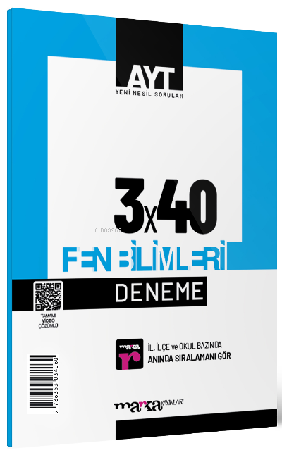  2023 AYT Fen Bilimleri 3x40 Deneme Marka Yayınları | Kolektif | Marka Yayıncılık | 9786353034060 | 