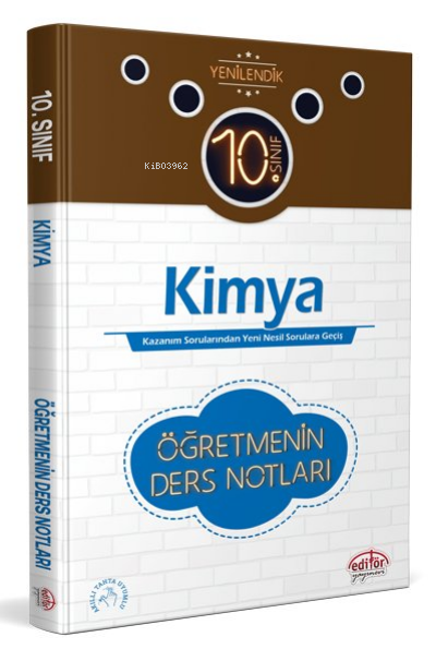  10 Sınıf Vip Kimya Öğretmenin Ders Notları | 10 Sınıf Vip Kimya Öğretmenin Ders Notları | Kolektif | Editör Yayınevi | 9786052803653 