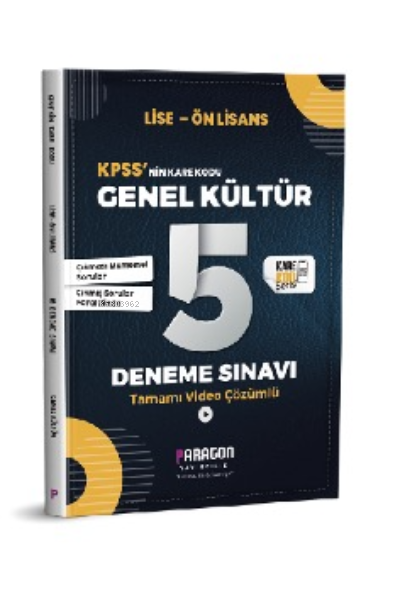  KPSSnin Karekodu Genel Kültür 5 Deneme Sınavı | Kolektif | Paragon Yayınları | 9786257013994 | 