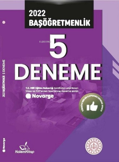  2022 Başöğretmenlik 5 Deneme | 2022 Başöğretmenlik 5 Deneme | Kolektif | Kalem Kitap | 9786057167347 
