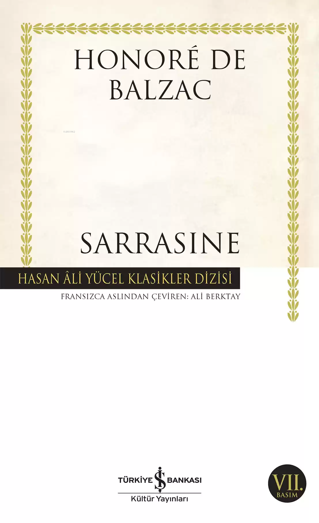 Sarrasine; Hasan Ali Yücel Klasik Dizisi