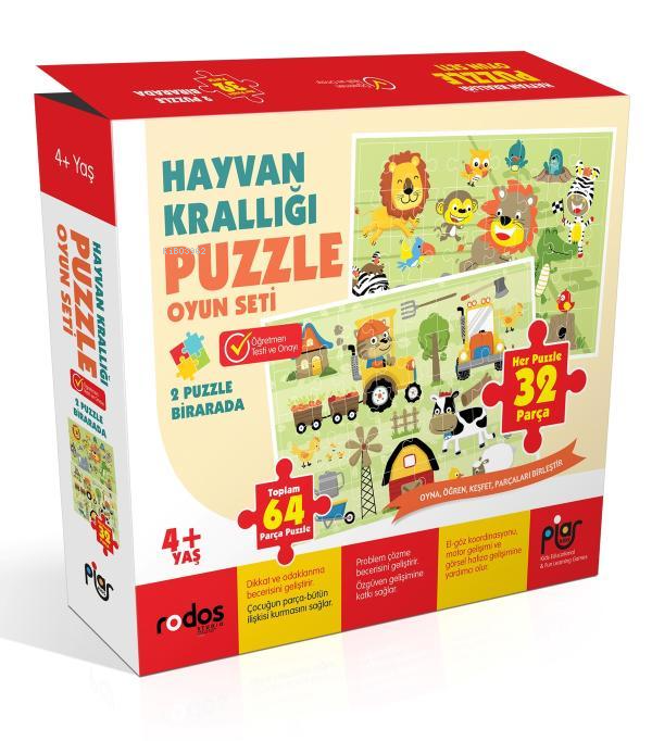 Hayvan Krallığı Puzzle Oyun Seti (4+Yaş) | Hayvan Krallığı Puzzle Oyun Seti (4+Yaş) | Kolektif | Piar Yayınevi | 8682974923701 