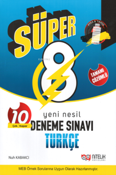 Nitelik Süper 8. Sınıf Yeni Nesil Türkçe 10 Deneme Sınavı