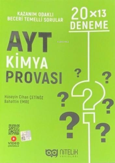 Nitelik Yks Ayt Kimya Provası 20 X 13 Deneme *Yeni*