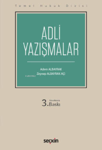  Adli Yazışmalar (THD) | Adem Albayrak | Seçkin Yayıncılık | 9789750275593 | 