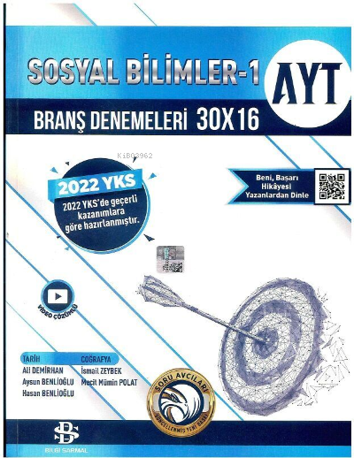  AYT Sosyal Bilimler 1 30 x 16 Branş Denemeleri | AYT Sosyal Bilimler 1 30 x 16 Branş Denemeleri | Kolektif | Bilgi Sarmal | 9786257905459 