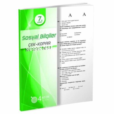  4 Adım 7 Sınıf Sosyal Bilgiler Yaprak Test | Komisyon | Doğru Orantı Yayınları(Hazırlık) | 9786052570654 | 