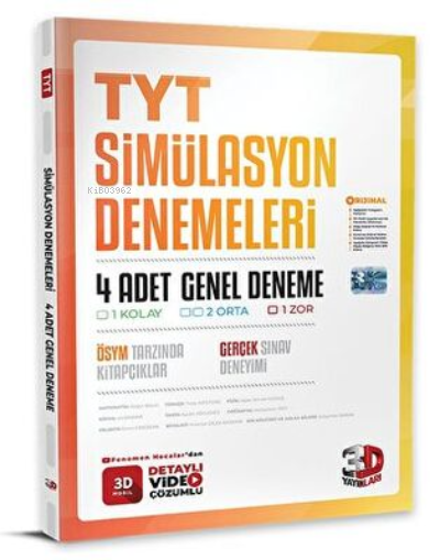 3D Yayınları TYT 4 lü Simülasyon Genel Deneme