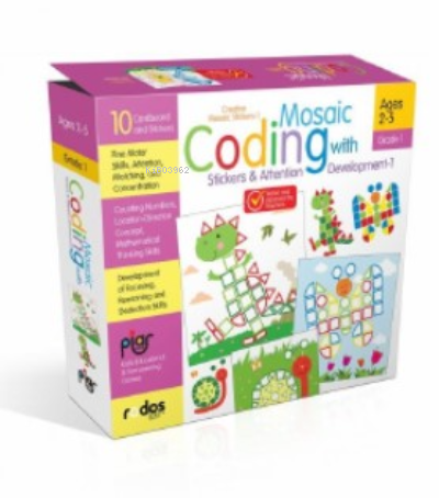 Mosaic Coding with Stickers&Attention Development-1 -Grade-Level 1 - Creative Mosaic Stickers-1 - Ages 2-5