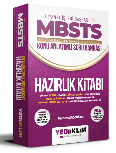  Yediiklim Yayınları Diyanet İşleri Başkanlığı Mesleki Bilgiler Seviye Tespit Sınavı MBSTS Konu Anlatımlı Soru Bankası Hazırlık Kitabı | Ferhat Erdoğan | Yediiklim Yayıncılık | 9786052899878 | 