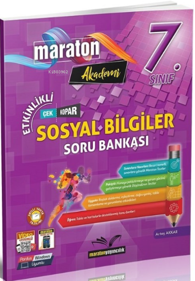 Maraton Yayıncılık Maraton Akademi 7.Sınıf Etkinlikli Sosyal Bilgiler Soru Bankası