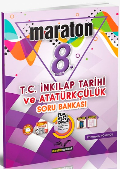  Maraton 8Sınıf TC İnkılap Tarihi ve Atatürkçülük Soru Bankası | Ramazan Koyuncu | Maraton Yayıncılık | 9786050625516 | 