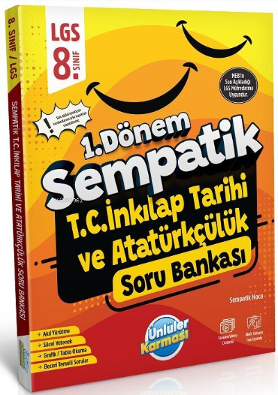 Ünlüler Karması 8. Sınıf LGS TC İnkılap Tarihi ve Atatürkçülük 1. Dönem Sempatik Soru Bankası