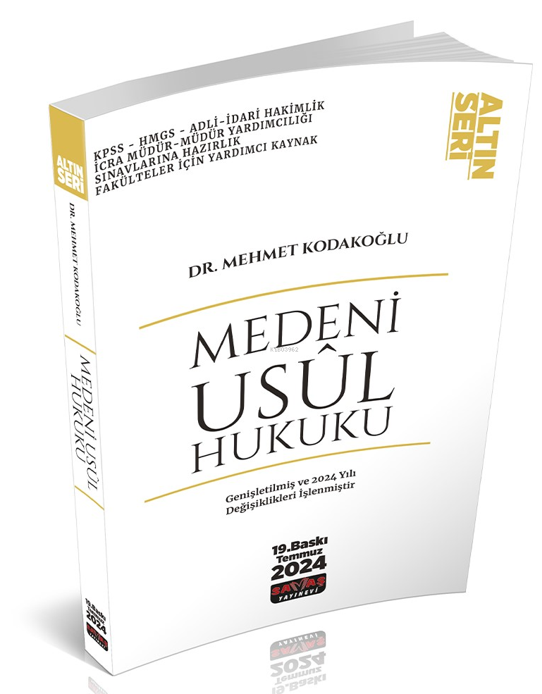 Savaş 2025 Medeni Usul Hukuku Konu Anlatımı 19.Baskı