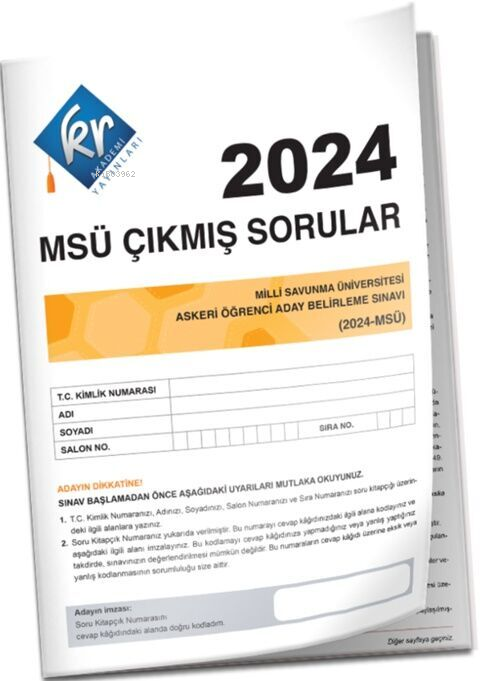 KR Akademi 2024 MSÜ Çıkmış Sorular Tıpkı Basım Kitapçığı