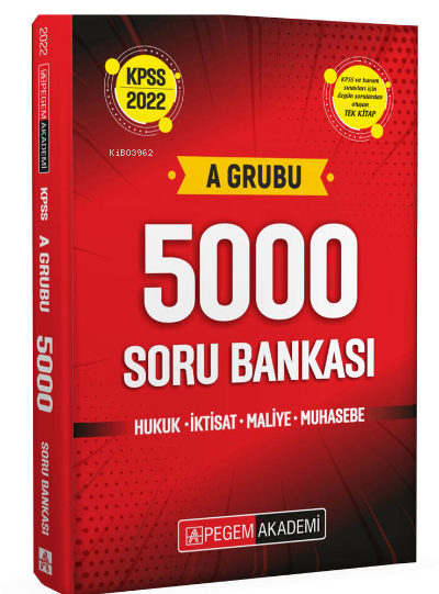  2022 KPSS A Grubu 5000 Soru Bankası | 2022 KPSS A Grubu 5000 Soru Bankası | Kolektif | Pegem Akademi Yayıncılık (Sınavlara Hazırlık) | 9780202101286 