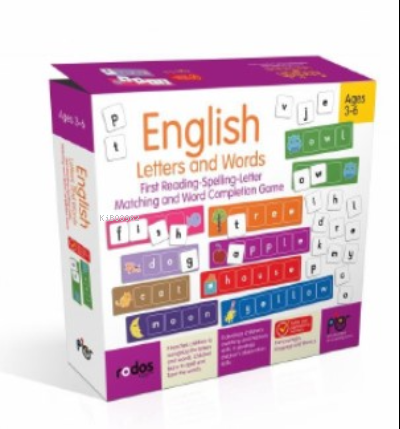 English Letters and Words - First Reading-Spelling-Letter Matching and Word Completion Game - Ages 3-6