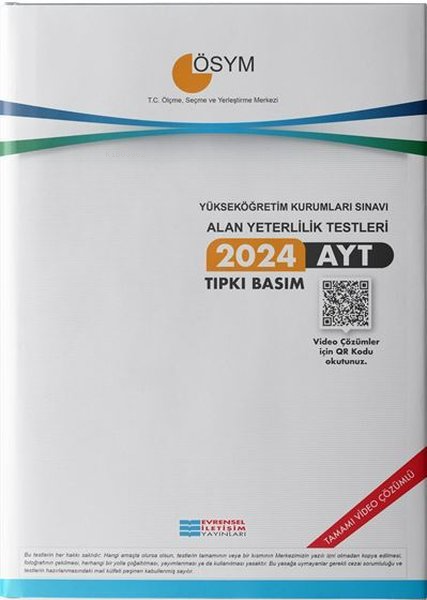  2024 AYT Çıkmış Sorular Video Çözümlü | 2024 AYT Çıkmış Sorular Video Çözümlü | Kolektif | Evrensel İletişim Yayınları (Hazırlık) | 9786256024281 
