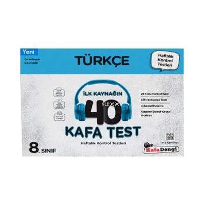 KafaDengi 8. Sınıf  Türkçe 40 Kafa Test( Haftalık Kontrol Testleri + Sarmal Deneme)