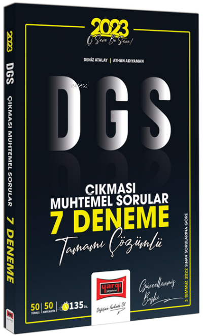 Yargı 2023 DGS Çıkması Muhtemel Sorular Tamamı Çözümlü 7 Deneme