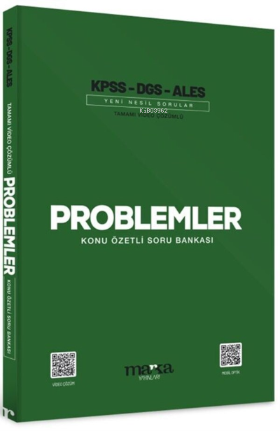  2023 KPSS DGS ALES Problemler Konu Özetli Yeni Nesil Soru Bankası Tamamı Video Çözümlü Marka Yayınları | Kolektif | Marka Yayıncılık | 9786258476613 | 