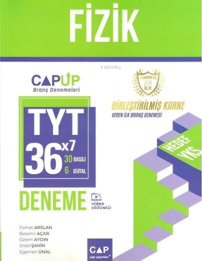  Çap Yayınları TYT Fizik 30 x 6 Up Deneme | Çap Yayınları TYT Fizik 30 x 6 Up Deneme | Kolektif | Çap Yayınları | 9786258225181 