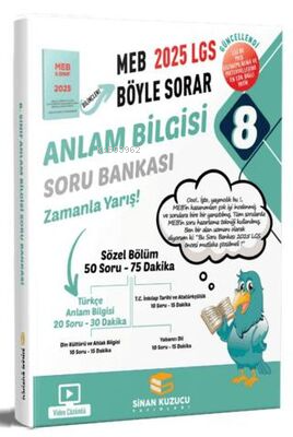 Sinan Kuzucu Yayınları 8. Sınıf 2025 Lgs Meb Böyle Sorar Anlam Bilgisi Soru Bankası Video Çözümlü