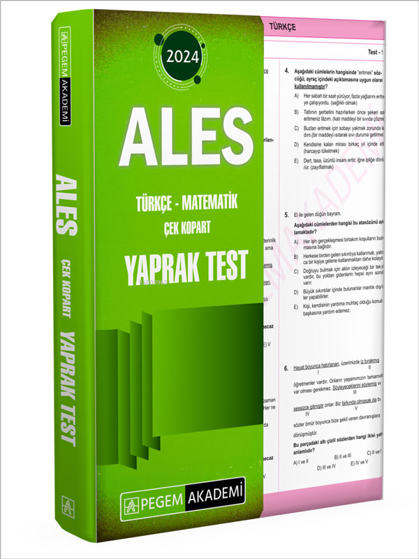 Pegem 2024 ALES Çek Kopart Yaprak Test
