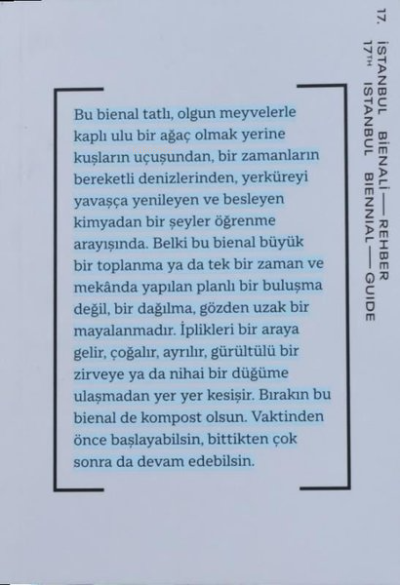  17 İstanbul Bienali Rehber Küçük Boy | 17 İstanbul Bienali Rehber Küçük Boy | Kolektif | İstanbul Kültür ve Sanat Vakfı | 9786055275907 