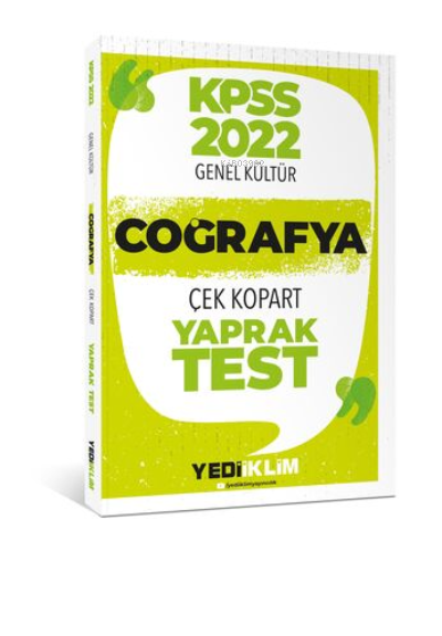 2022 KPSS Lisans Genel Kültür Coğrafya Çek Kopart Yaprak Test