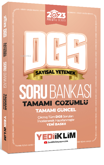 Yediiklim 2023 Dgs Prestij Serisi Dgs Sayısal Yetenek Tamamı Çözümlü Soru Bankası