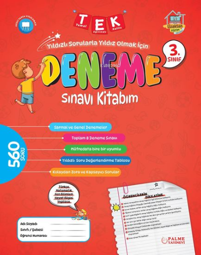 Palme 3.Sınıf Tek Deneme Sınavı Kitabım