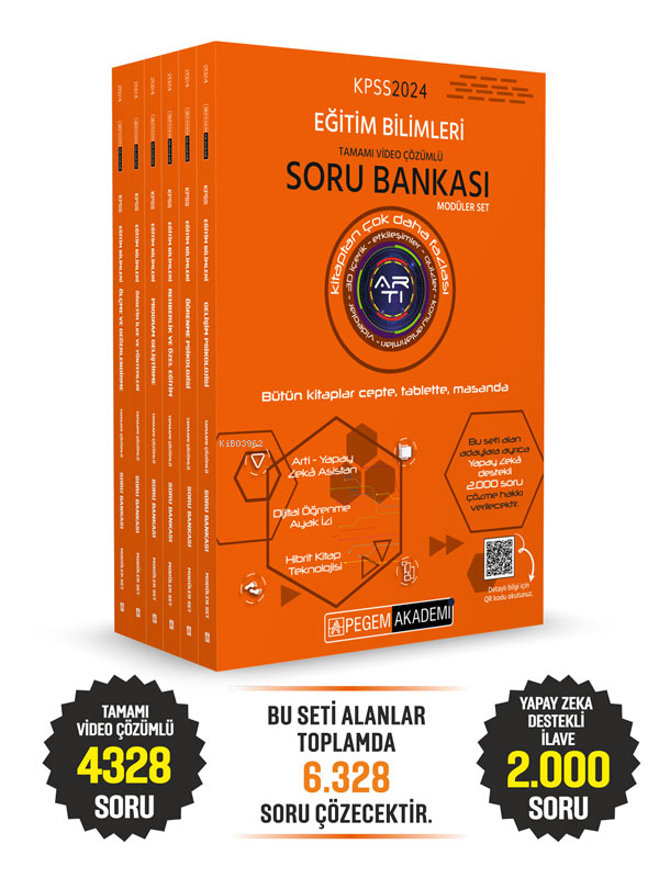 Pegem 2024 KPSS Eğitim Bilimleri Tamamı Video Çözümlü Soru Bankası Modüler Seti 6 Kitap