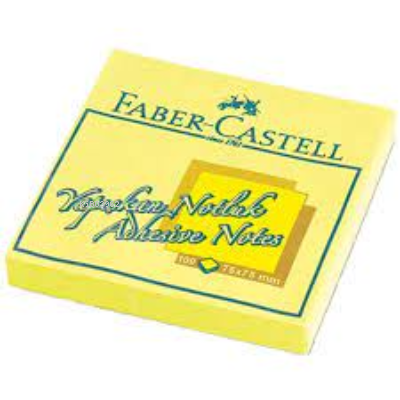 Faber Castell Yapışkan Notluk 75X75mm Sarı | Faber Castell Yapışkan Notluk 75X75mm Sarı | Faber Castell | 4044355771020 