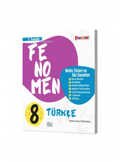  8 Türkçe 7Fasikül (Metin Türleri Ve Söz Sanatları) | Kolektif | Fenomen (Hazırlık) | 9786258450842 | 