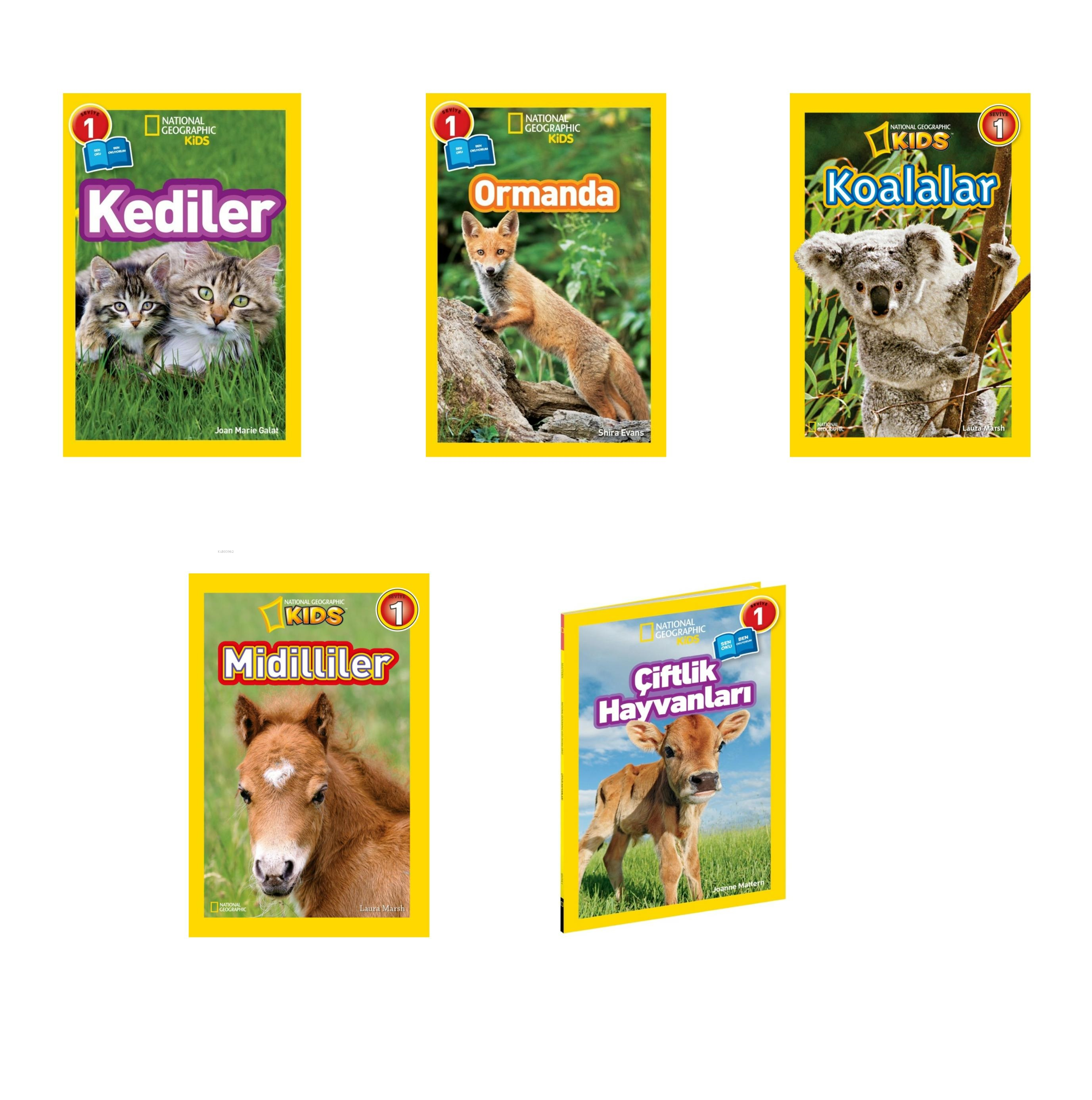 National Geographic Kids Okuma Kitapları Seviye 1 Tatlı Hayvanlar Seti 5 Kitap