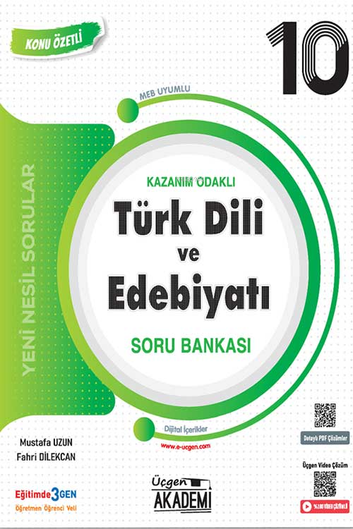  10 Sınıf Türk Dili ve Edebiyatı Konunun Özü Soru Bankası Üçgen Akademi Yayınları | 10 Sınıf Türk Dili ve Edebiyatı Konunun Özü Soru Bankası Üçgen Akademi Yayınları | Kolektif | Üçgen Akademi (Hazırlık) | 9786258251371 
