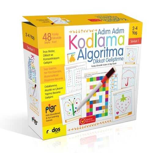  Adım Adım Kodlama Algoritma Dikkat Geliştirme / Seviye 1 / 24 Yaş | Adım Adım Kodlama Algoritma Dikkat Geliştirme / Seviye 1 / 24 Yaş | Kolektif | Piar Yayınevi | 8682974923534 